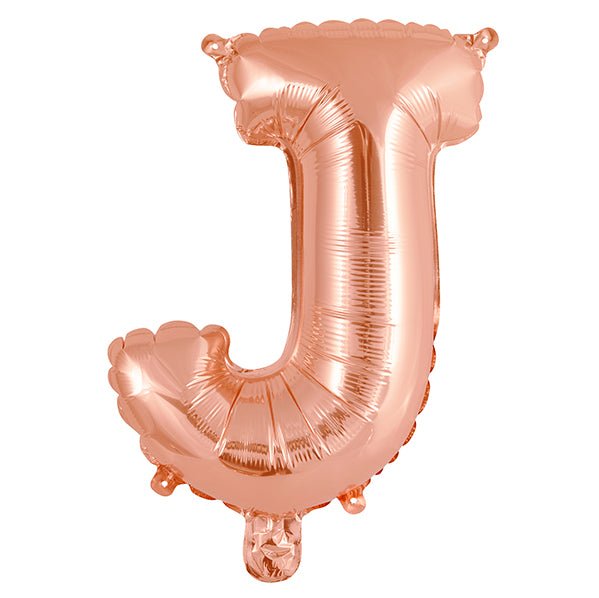 Rose Gold "J" Letter Foil Balloon (35cm) - The Party Marketplace