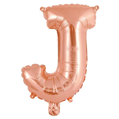 Rose Gold "J" Letter Foil Balloon (35cm) - The Party Marketplace