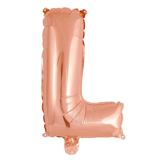 Rose Gold "L" Letter Foil Balloon (35cm) - The Party Marketplace