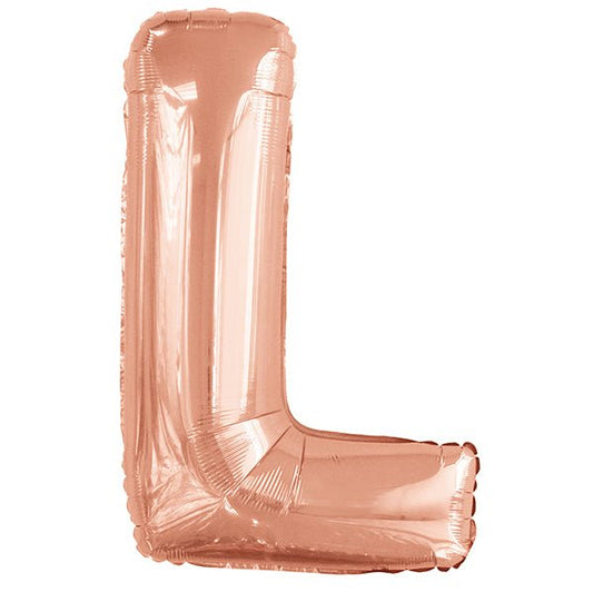 Rose Gold "L" Letter Foil Balloon (86cm) - The Party Marketplace