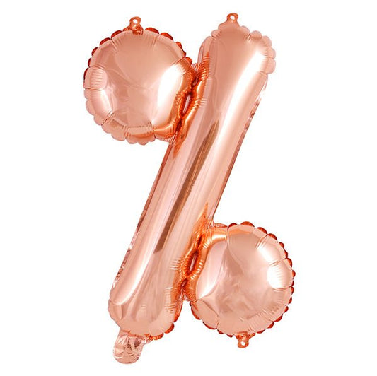 Rose Gold "%" Letter Foil Balloon (35cm) - The Party Marketplace