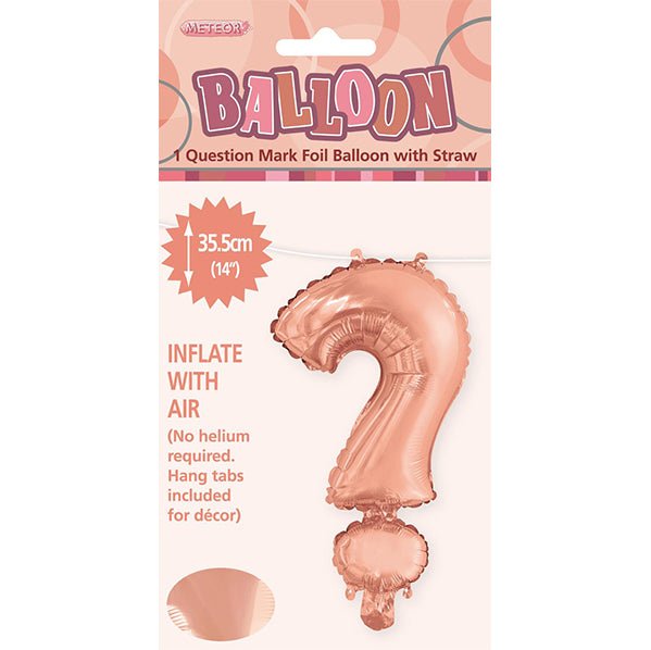 Rose Gold "?" Letter Foil Balloon (35cm) - The Party Marketplace