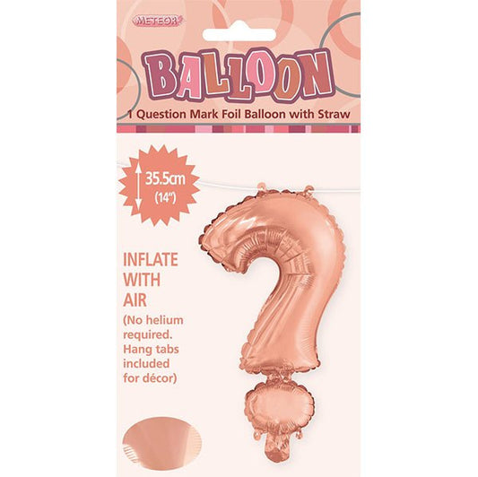 Rose Gold "?" Letter Foil Balloon (35cm) - The Party Marketplace