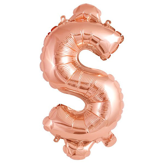 Rose Gold "$" Letter Foil Balloon (35cm) - The Party Marketplace