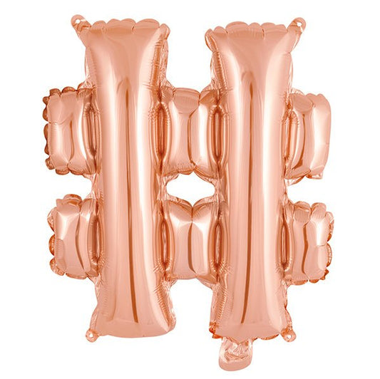 Rose Gold "#" Letter Foil Balloon (35cm) - The Party Marketplace