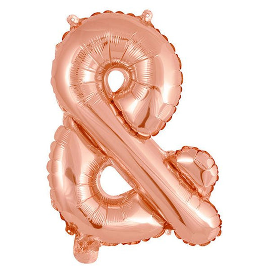 Rose Gold "&" Letter Foil Balloon (35cm) - The Party Marketplace