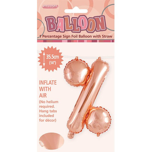 Rose Gold "%" Letter Foil Balloon (35cm) - The Party Marketplace