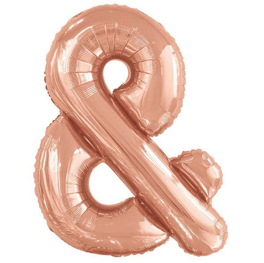 Rose Gold "&" Letter Foil Balloon (86cm) - The Party Marketplace