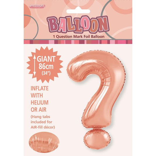 Rose Gold "?" Letter Foil Balloon (86cm) - The Party Marketplace