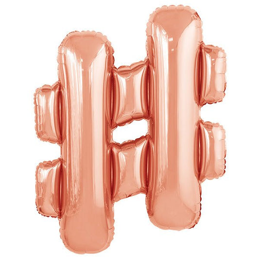 Rose Gold "#" Letter Foil Balloon (86cm) - The Party Marketplace
