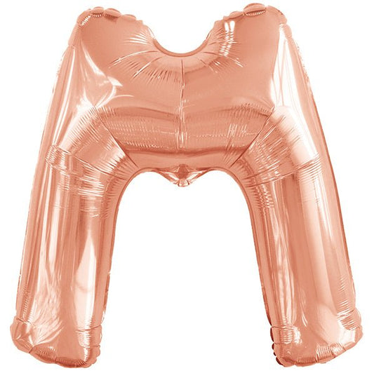 Rose Gold "M" Letter Foil Balloon (86cm) - The Party Marketplace