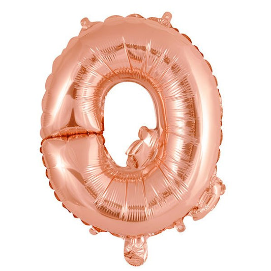 Rose Gold "Q" Letter Foil Balloon (35cm) - The Party Marketplace