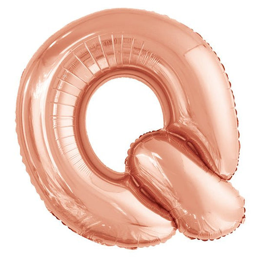 Rose Gold "Q" Letter Foil Balloon (86cm) - The Party Marketplace