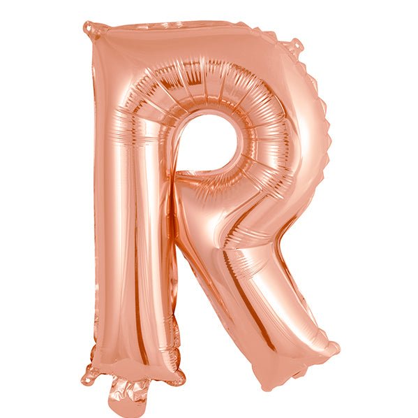 Rose Gold "R" Letter Foil Balloon (35cm) - The Party Marketplace