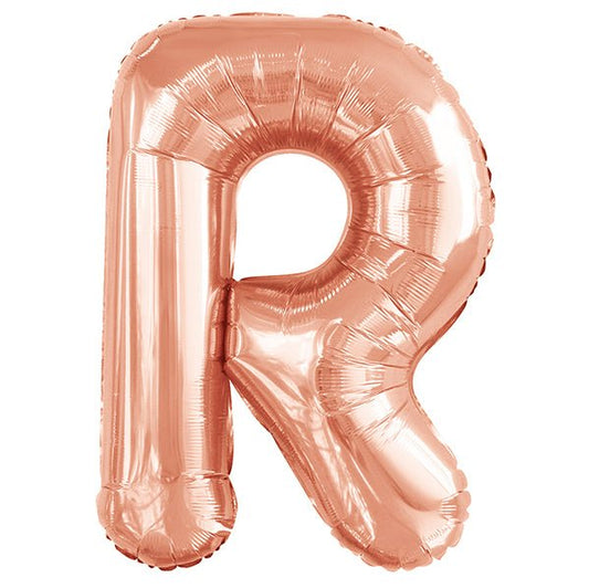 Rose Gold "R" Letter Foil Balloon (86cm) - The Party Marketplace