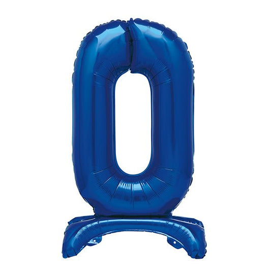Royal Blue "0" Giant Standing Numeral Foil Balloon (76cm) - The Party Marketplace