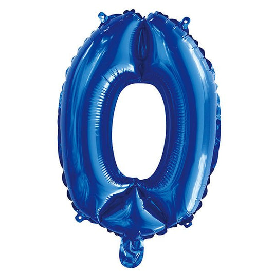 Royal Blue "0" Numeral Foil Balloon (35cm) - The Party Marketplace