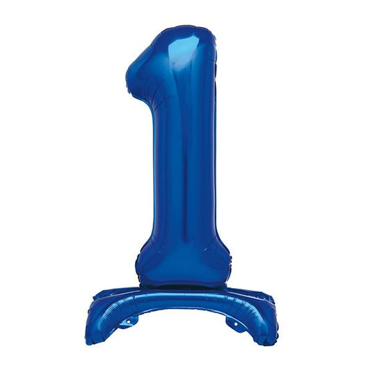 Royal Blue "1" Giant Standing Numeral Foil Balloon (76cm) - The Party Marketplace