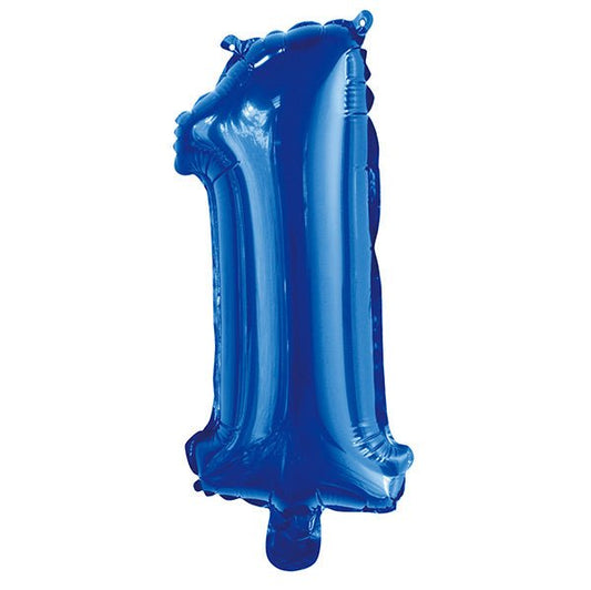 Royal Blue "1" Numeral Foil Balloon (35cm) - The Party Marketplace