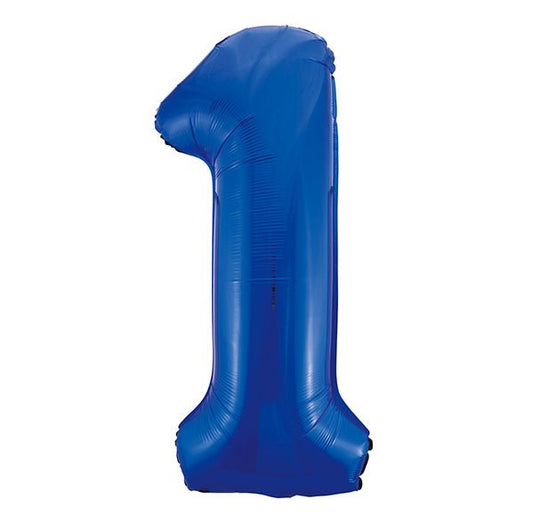Royal Blue "1" Numeral Foil Balloon (86cm) - The Party Marketplace