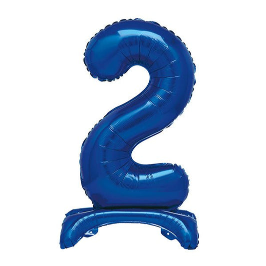 Royal Blue "2" Giant Standing Numeral Foil Balloon (76cm) - The Party Marketplace