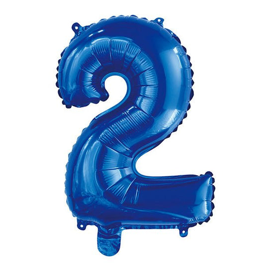 Royal Blue "2" Numeral Foil Balloon (35cm) - The Party Marketplace