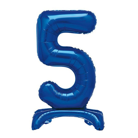 Royal Blue "5" Giant Standing Numeral Foil Balloon (76cm) - The Party Marketplace