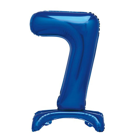 Royal Blue "7" Giant Standing Numeral Foil Balloon (76cm) - The Party Marketplace