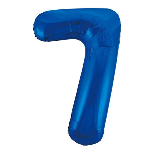 Royal Blue "7" Numeral Foil Balloon (86cm) - The Party Marketplace