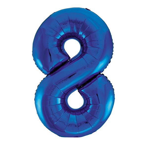 Royal Blue "8" Numeral Foil Balloon (86cm) - The Party Marketplace