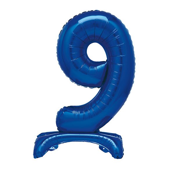 Royal Blue "9" Giant Standing Numeral Foil Balloon (76cm) - The Party Marketplace
