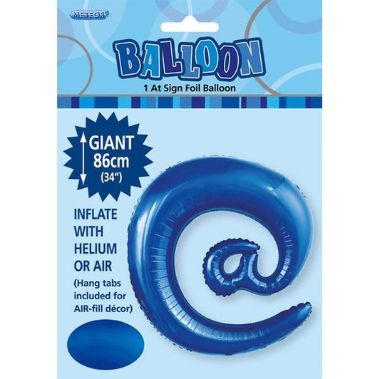 Royal Blue "@" Letter Foil Balloon (86cm) - The Party Marketplace
