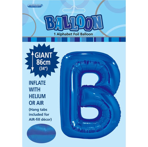 Royal Blue "B" Letter Foil Balloon (86cm) - The Party Marketplace