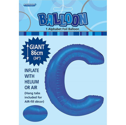 Royal Blue "C" Letter Foil Balloon (86cm) - The Party Marketplace