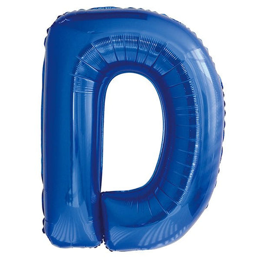 Royal Blue "D" Letter Foil Balloon (86cm) - The Party Marketplace