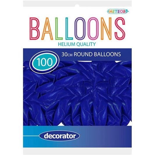 Royal Blue Decorator Balloons 30cm (Pack of 100) - The Party Marketplace
