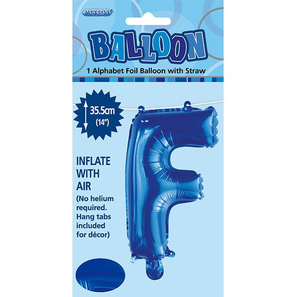 Royal Blue "F" Letter Foil Balloon (35cm) - The Party Marketplace