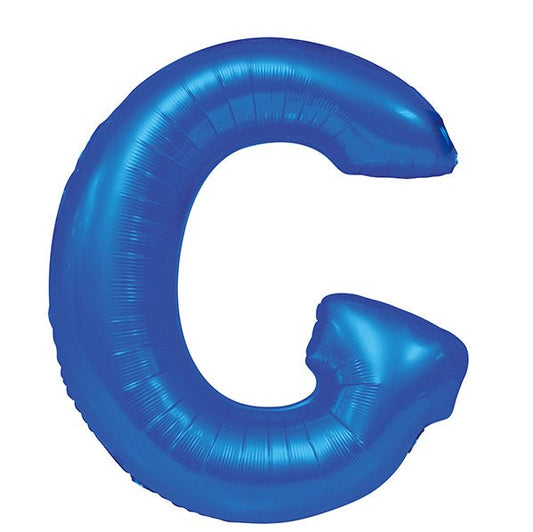 Royal Blue "G" Letter Foil Balloon (86cm) - The Party Marketplace