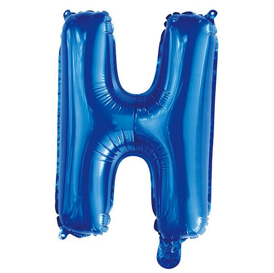 Royal Blue "H" Letter Foil Balloon (35cm) - The Party Marketplace