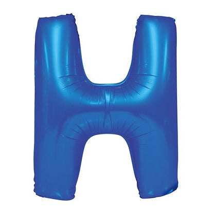 Royal Blue "H" Letter Foil Balloon (86cm) - The Party Marketplace