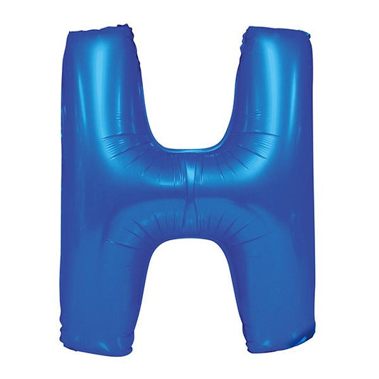 Royal Blue "H" Letter Foil Balloon (86cm) - The Party Marketplace