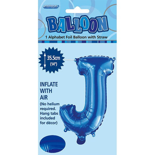 Royal Blue "J" Letter Foil Balloon (35cm) - The Party Marketplace