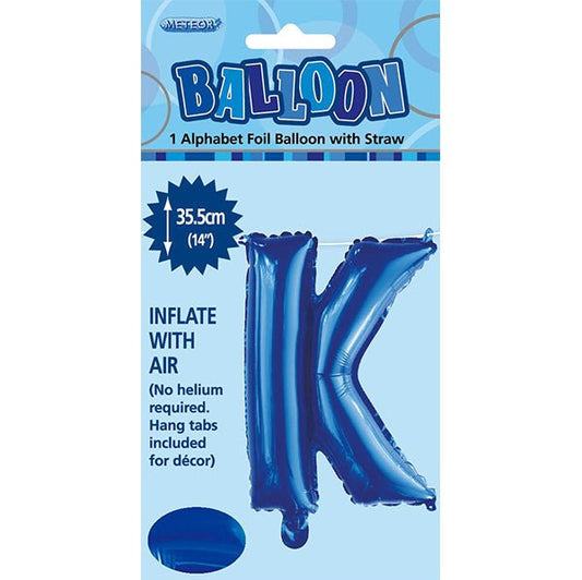 Royal Blue "K" Letter Foil Balloon (35cm) - The Party Marketplace