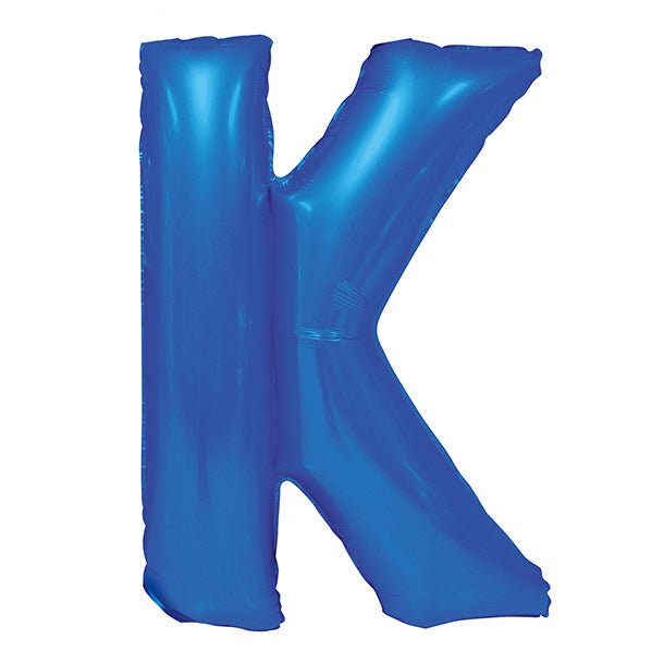 Royal Blue "K" Letter Foil Balloon (86cm) - The Party Marketplace