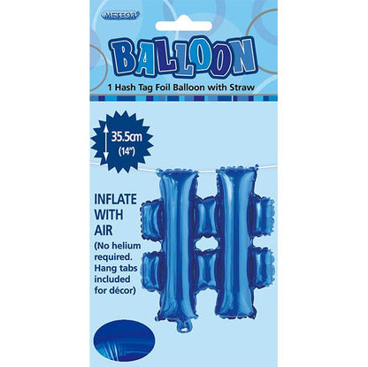 Royal Blue "#" Letter Foil Balloon (35cm) - The Party Marketplace