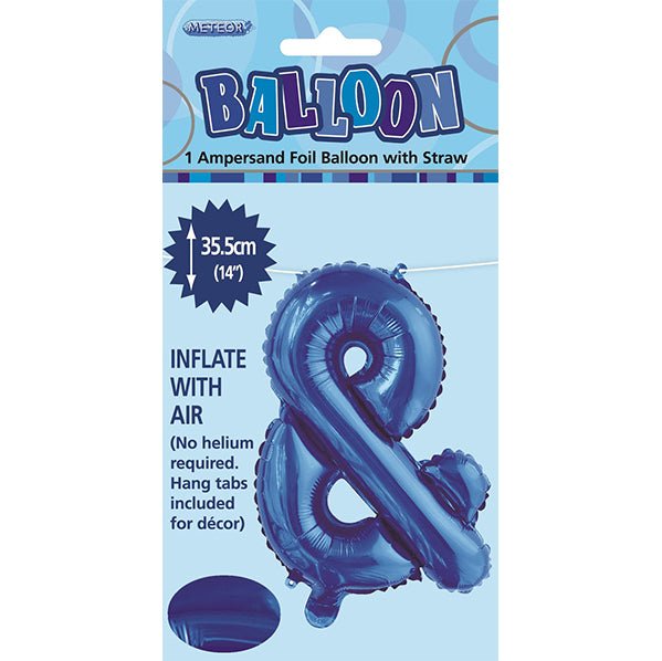 Royal Blue "&" Letter Foil Balloon (35cm) - The Party Marketplace