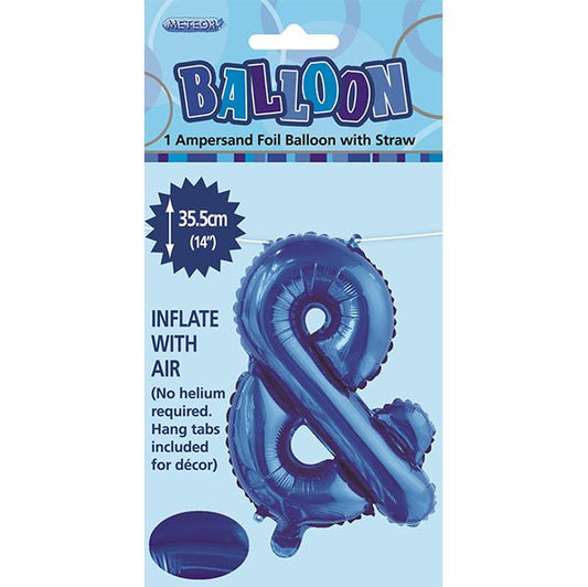 Royal Blue "&" Letter Foil Balloon (35cm) - The Party Marketplace
