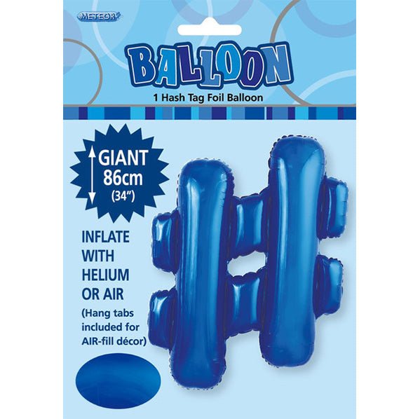 Royal Blue "#" Letter Foil Balloon (86cm) - The Party Marketplace