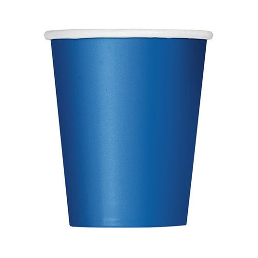 Royal Blue Paper Cups 270ml (Pack of 14) - The Party Marketplace