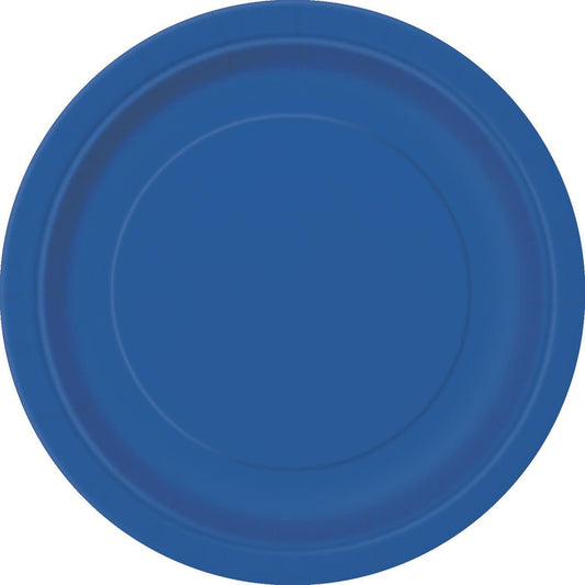 Royal Blue Paper Plates 18cm (Pack of 20) - The Party Marketplace